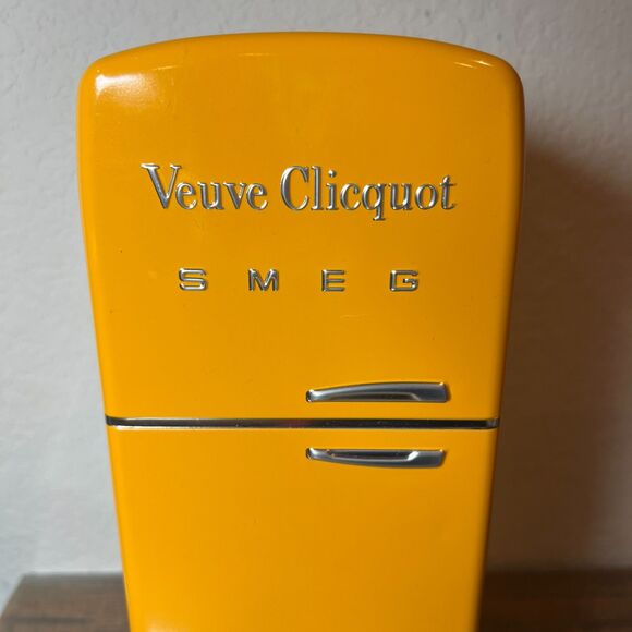 SMEG x Veuve Clicquot Champagne Yellow Fridge Style Promotion Empty Bottle Case - Picture 2 of 9
